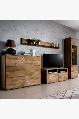 Texas tölgyfa bútor szett nappaliba és étkezőbe, égett tölgy színű